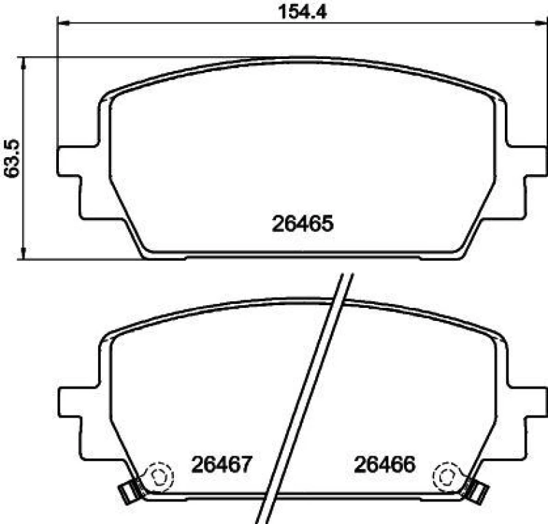 Image of HELLA Brake pad set HELLA 8DB 355 044-331