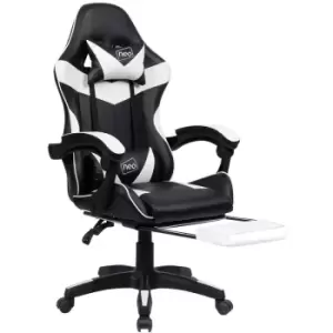 image of Neodirect - Neo White Sport Racing Gaming Office Chair With Footrest