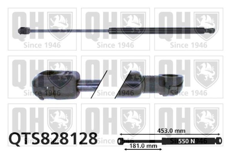 Image of QUINTON HAZELL Tailgate strut QUINTON HAZELL QTS828128