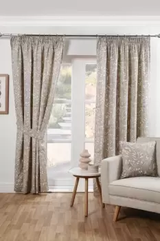 Image of Aviary Pencil Pleat Curtains Taped Curtain Pair