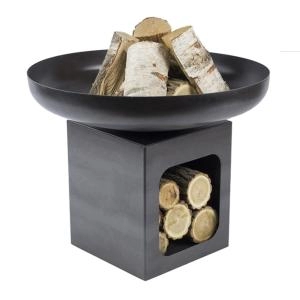 image of Callow Oklahoma 60cm Fire Bowl with Log Store Garden & Outdoor