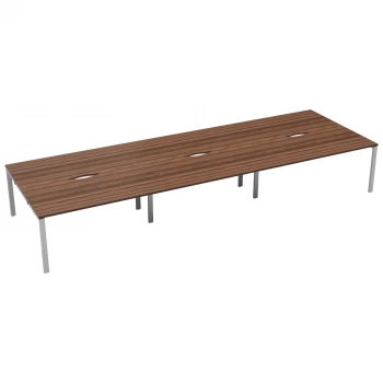 CB 6 Person Bench 1600 x 800 - Dark Walnut Top and White Legs