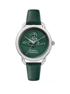 image of Vivienne Westwood Vivienne Westwood Carnaby Leather Ladies Watch, Green, Women