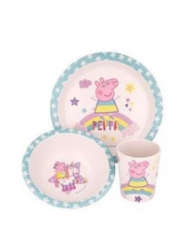 Image of Peppa Pig Bamboo 3 Piece Dinner Set