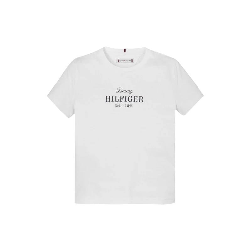 Image of Tommy Hilfiger Kids Script Short Sleeve T-Shirt White YBR female 16Y