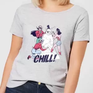 Image of DC Chill! Womens Christmas T-Shirt - Grey - 3XL - Grey