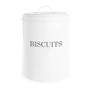 Image of Vintage Biscuit Tin White M&W - White