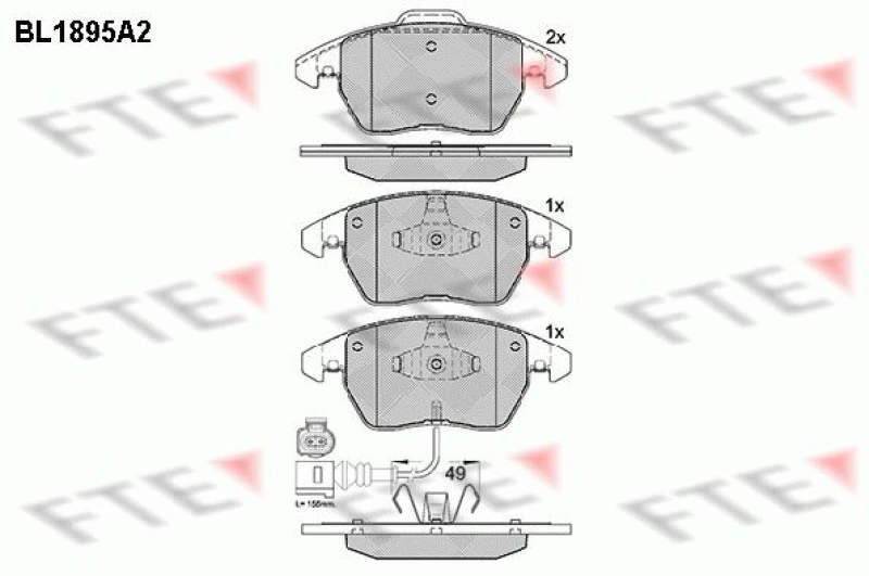 Image of Brake pad set FTE 9010483