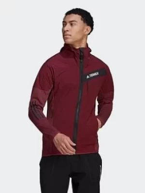 Image of adidas Techrock Flooce Wind Hooded Jacket, Black Size XL Women