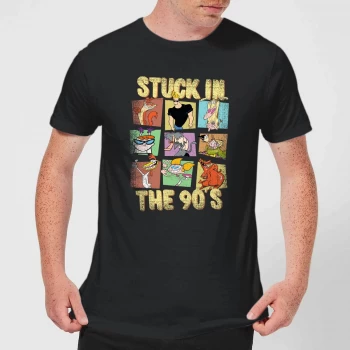 image of Cartoon Network Stuck In The 90s Mens T-Shirt - Black - 3XL - Black