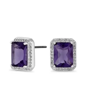 Image of Jon Richard Silver Purple Stud Earrings