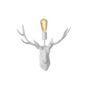 Image of Extravaganza Caribou Cottage Wall Light - 1xE27 - White