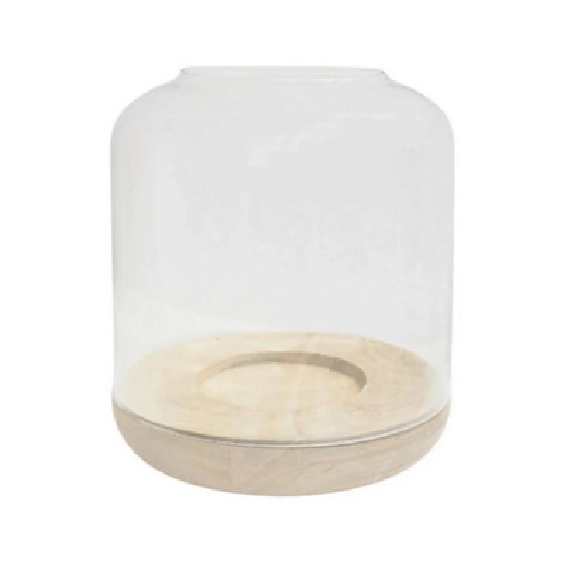 Image of Ivyline Padstow Tapered Dome Lantern - Whitewash - L20 X W20 X H25.5cm - Brown