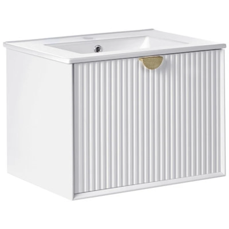 Image of Beliani Wall Mounted Vanity Unit With Basin Bonaire 60 Cm White