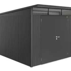 Image of Biohort AvantGarde Double Door Metal Garden Shed 8ft5 x 12ft4 A8 - Metallic Dark Grey