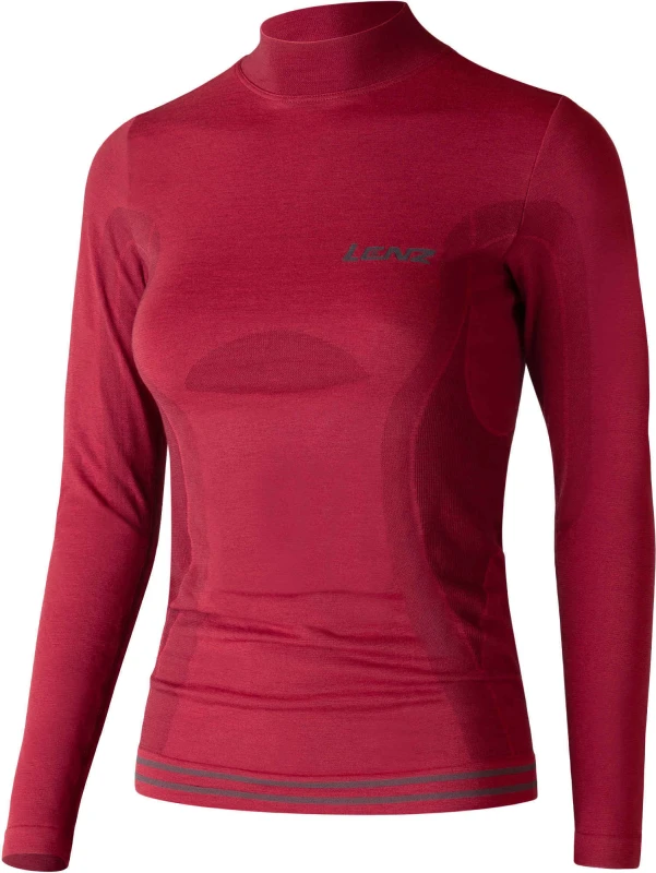 Image of Lenz 6.0 Merino Turtle Neck Ladies Longsleeve Shirt, red, Size XS for Women
