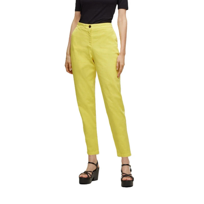 Image of Boss Womens Tolinda-D Straight Trousers Open Yellow female 6 (XS)