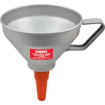 image of 170MM Metal Funnel + Plastic Spout C/W Filter