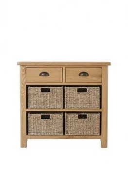 Image of K-Interiors Shelton Ready Assembled 1 Drawer, 4 Basket Sideboard