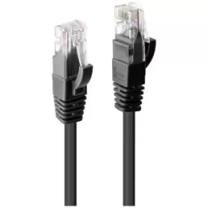 image of LINDY 48076 RJ45 Network cable, patch cable CAT 6 U/UTP 0.5 m Black