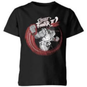 image of Street Fighter RYU Sketch Kids T-Shirt - Black - 11-12 Years