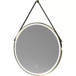 image of Nuie Salana Round LED Bathroom Mirror with Touch Sensor 800mm Diameter - Brushed Brass