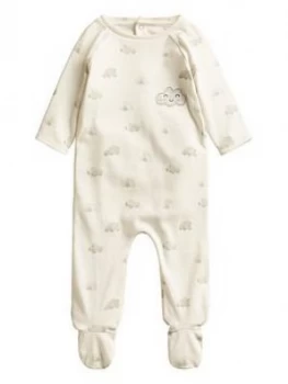 image of Mango Unisex Baby Cloud Sleepsuit - Cream