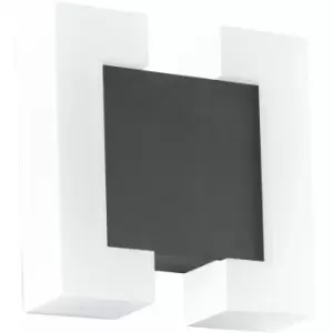 image of Loops - IP44 Outdoor Wall Light Anthracite & Modern White Square 4.8W Built in led