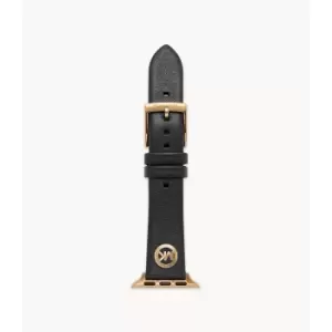 Image of Michael Kors Womens Leather Band For Apple Watch, 38Mm/40Mm/41Mm - Black