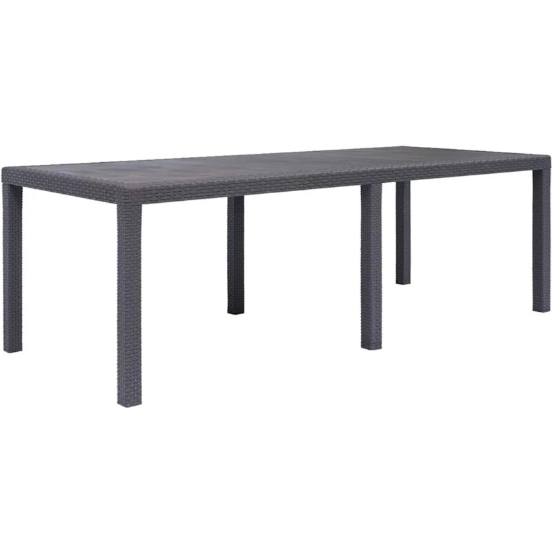 Image of VIDAXL Garden Table Brown 220x90x72cm Plastic Rattan Look Vidaxl 8718475743163