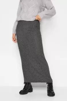 Image of LTS Tall Black Ribbed Maxi Skirt