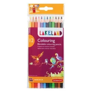 image of Lakeland Soft Blendable Round barrelled Colouring Pencils Assorted Colours Pack of 12