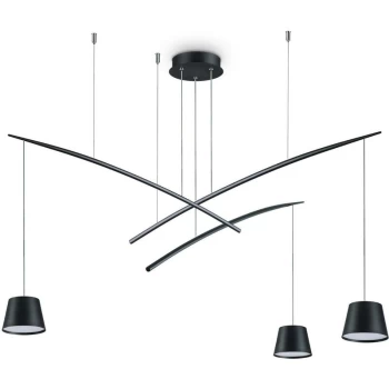 Ideal Lux Fish - LED 3 Light Cluster Ceiling Pendant Black