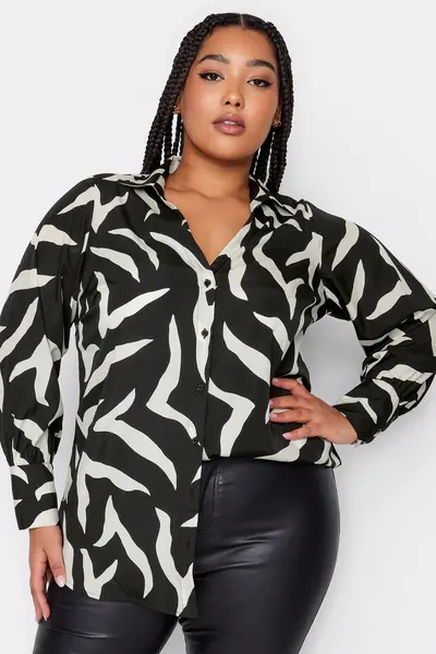 Image of Yours Long Sleeve Printed Shirt Black