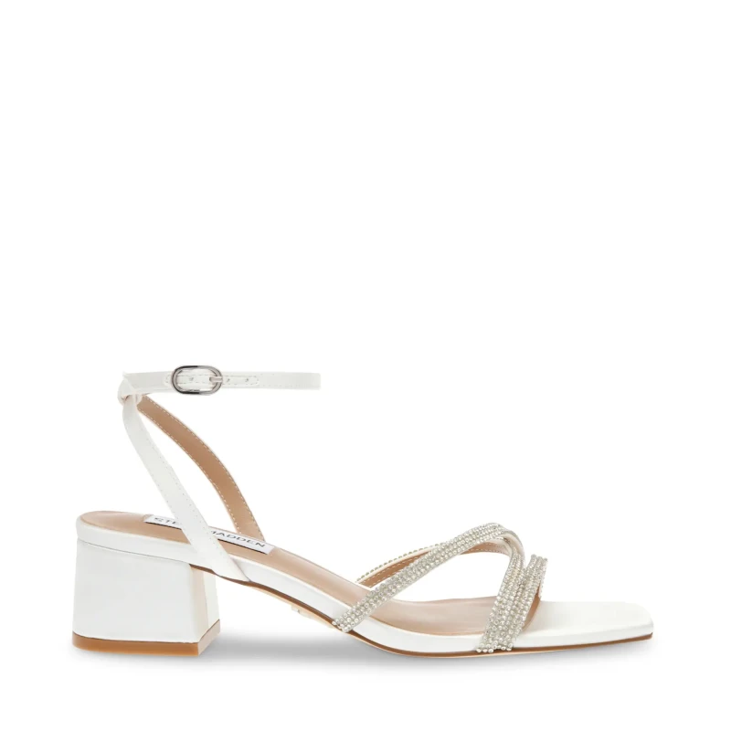 Image of Steve Madden Womens heeled mules Steve Madden Gabby Blanc Female 36