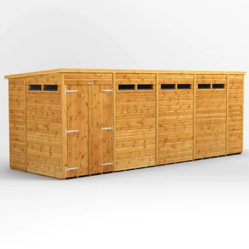 Image of 18x6 Power Apex Security Shed Double Door - Brown