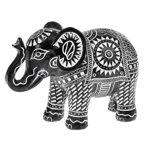 image of Aztec Elephant Black Medium Ornament