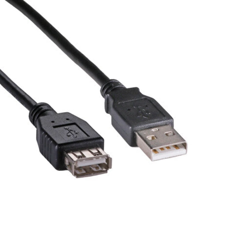 Image of Cablenet Cablenet 0.5m USB 2.0 Type A Male - Type A Female Black PVC Extension Cable USB005BK