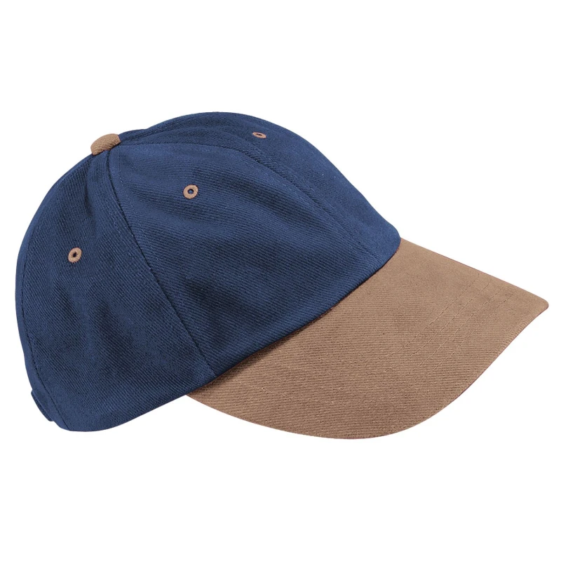 Image of Beechfield Beechfield Men Heavy Brushed Cotton Low Profile Cap in Mid Navy Mid Navy One Size Male 5063377402995
