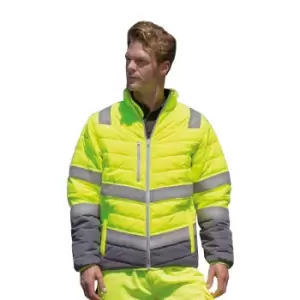 image of Result Mens Safe-Guard Soft Safety Jacket (3XL) (Fluorescent Yellow/Grey)