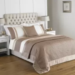 Image of Riva Home Honeycomb Duvet Set (Single) (Gold) - Gold