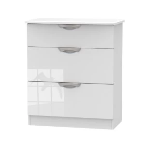 Image of Indices Ready Assembled 3 Drawer Deep Chest - White