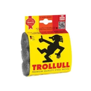 image of Trollull Steel Wool Pads, Assorted Grades (Pack 3)