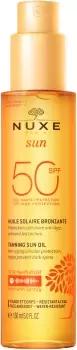 image of Nuxe Sun Tanning Sun Oil for Face and Body SPF50 150ml