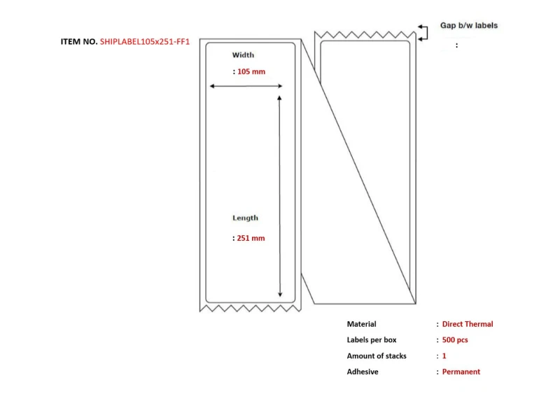 Image of Capture SHIPLABEL105X251-FF1 printer label