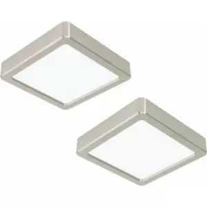 Image of Loops - 2 pack Ceiling Light Satin Nickel 160mm Sqaure Surface Mounted 10.5W LED 4000K
