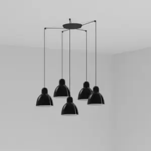 image of Faro Venice 5 Light Black Cluster Drop Pendant Lamp