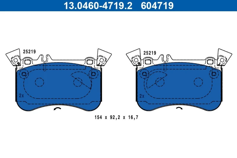 Image of Brake pad set ATE 13.0460-4719.2