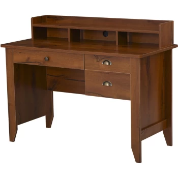 Image of Homcom - Vintage-Look Work Table Desk w/ Drawers Compartments Shelf Metal Handles