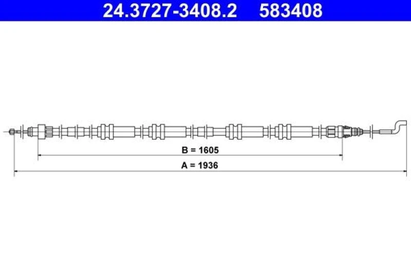 Image of Handbrake cable ATE 24.3727-3408.2
